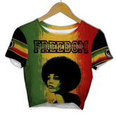 Angela Davis Rasta Freedom Croptop T Shirt